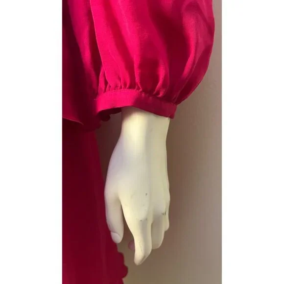 ROBERTO CAVALLI PEASANT BOHO PINK SILK MIDI TIERED DRESS 40 4 - Picture 7 of 15